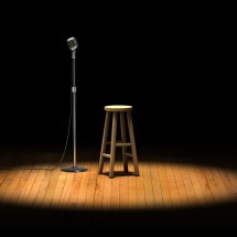 microphone & stool on stage