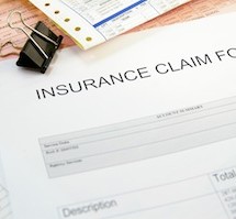 Health-insurance claim form and medical bills
