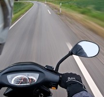 Motorcycle traveling Man