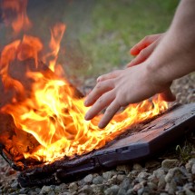 Laptop on fire