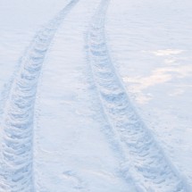 Tire trace on snow